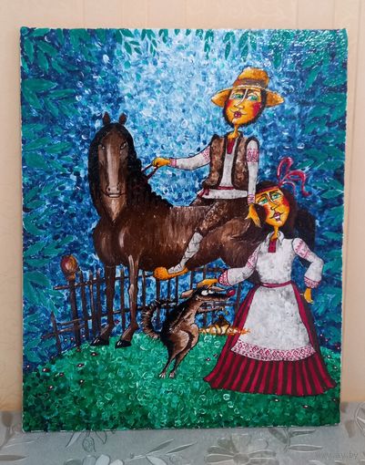 Картина Ехау Ясь на канi, масло холст