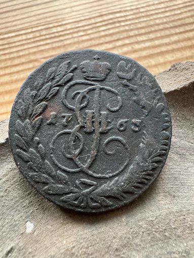 2 копейки 1763 перечекан с барабанов