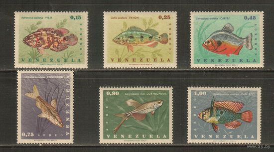 Венесуэла-1966(Мих.1676-1681) , **  , Морская  Фауна, Рыбы (полная серия)