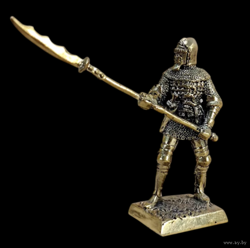 Статуэтка миниатюра Тяжёлый пехотинец с глефой Бронза