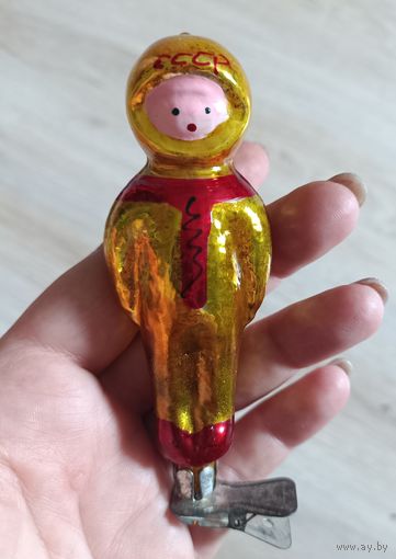 Елочные игрушки, стекло, космонавт