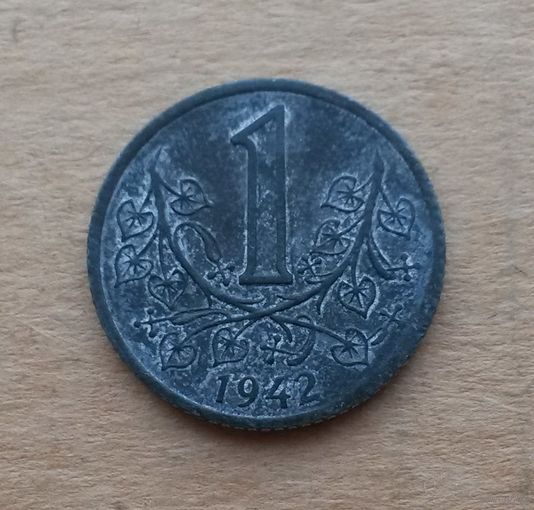 Протекторат Богемии и Моравии (нацистская оккупация Чехии), 1 крона 1942 г.