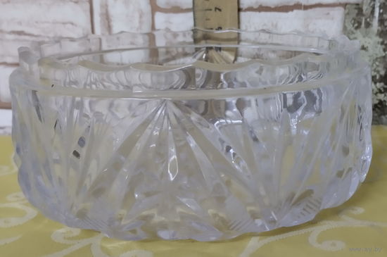 Хрустальная винтажная чаша, ваза эпохи СССР.