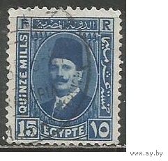 Египет. Король Фуад I. 1927г. Mi#129. Синяя.