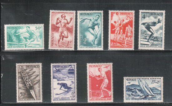 Монако-1948,(Мих.339-347) **   , Спорт, ОИ-1948, Теннис, Горные лыжи(полная серия)