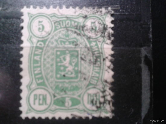 Финляндия, 1885. Стандарт, герб, 5р