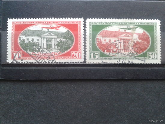Латвия, 1930. Фонд Райниса. Самолет над замком Дурбе, полная серия. Mi-35,0 евро гаш.