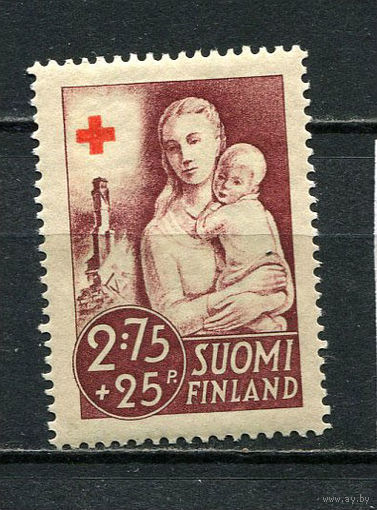 Финляндия - 1941 - Красный крест 2,75М + 25Р - [Mi.235] - 1 марка. MNH.  (Лот 23JL)-TG2P39