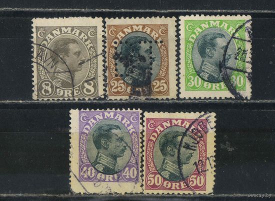 Дания 1918 Кристиан X Стандарт #98,100,102,104,105
