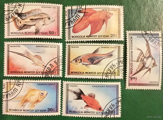 Монголия 1987. Фауна. Рыбы. Полная серич