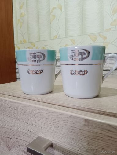 Кружки фарфор агитация 50 лет СССР. Сумской фарфоровый завод 60 е года с 1 руб без мц