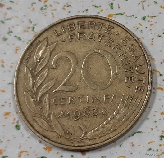 Франция 20 сантимов, 1963 (4-2-18)