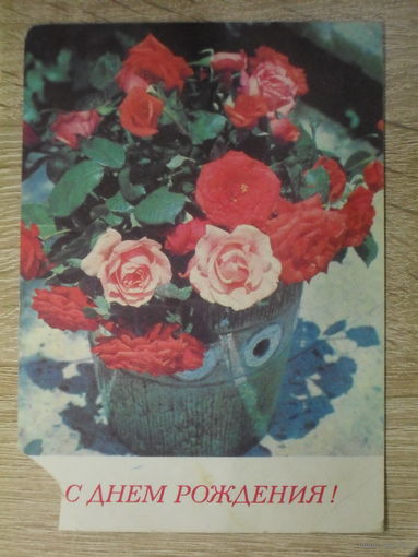 ПОДПИСАННАЯ ОТКРЫТКА СССР. "С ДНЕМ РОЖДЕНИЯ!" ФОТО. А. БОГДАНОВА. 1977 ГОД.