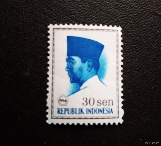 Марка Индонезия 1966 год Президент Сукарно