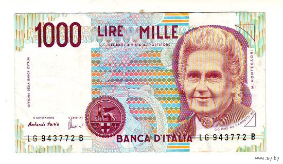 Италия. 1000 лир 1990 год