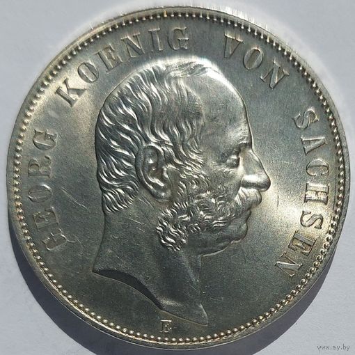 5 марок 1903 Саксония. Курсовая монета уровня MS-63. Редкость в данной степени сохранности.  Возможен небольшой торг.