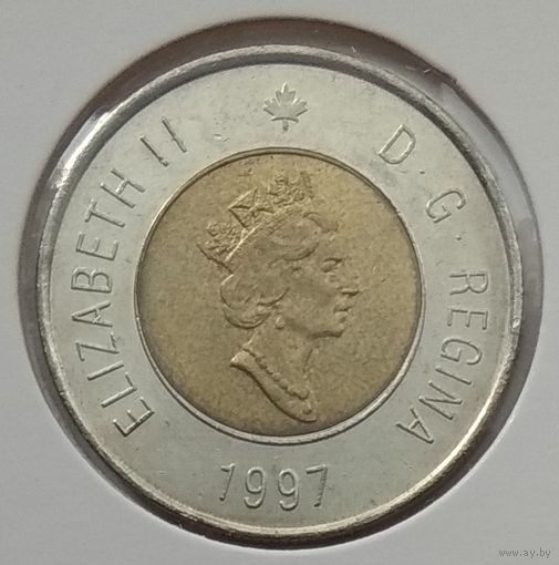 Канада 2 доллара 1997 г. В холдере