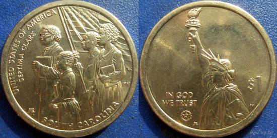 США. 1 доллар 2020. N9 Американские инновации. Септима Кларк. Южная Каролина. Минтмарка D
