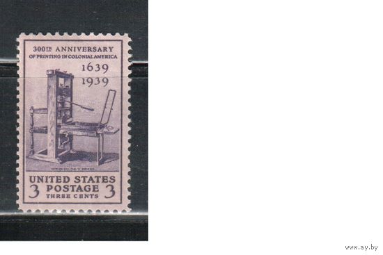 США-1939, (Скотт.857), **  , Печатный станок(одиночка)