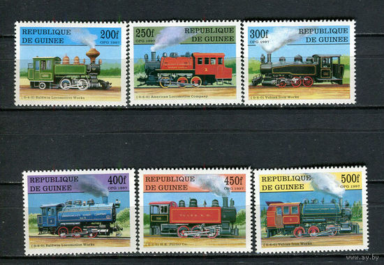 Гвинея - 1997 - Локомотивы - [Mi. 1659-1664] - полная серия - 6 марок. MNH.  (Лот 38Js)-T25P6