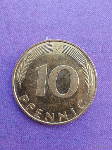 Германия ФРГ 10 пфеннигов 1991 J