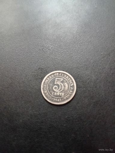 Малайя 5 центов 1941 г. - серебро