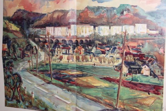 Репродукция на картоне художника GERHARD STENGEL(deb.1915)