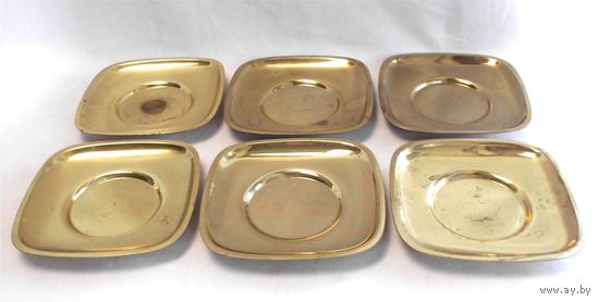 Подставка Блюдце Костер Латунь Германия 6 шт одним лотом