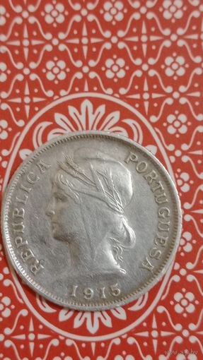 Португалия 10 сентаво 1915 серебро