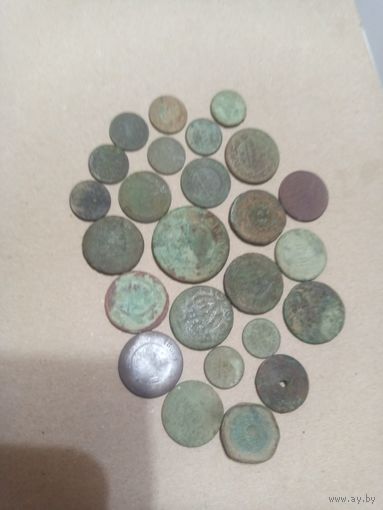 Лот царских медных монет( на опыты)