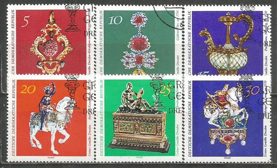 ГДР. Художественные изделия. Музей в Дрездене. 1971г. Mi#1682-87. Серия.