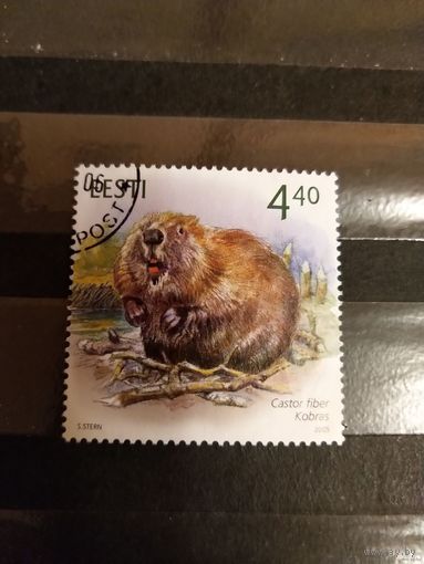 2005 Эстония мих504 фауна бобр выпускалась одиночкой (3-10)