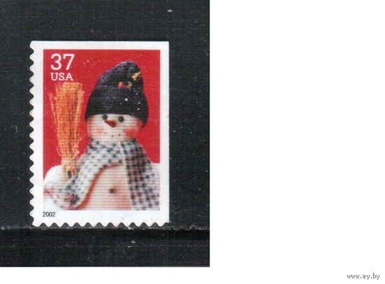 США-2002 (Мих.3710 BЕ) , * (без клея) , Рождество и Новый год, Дед мороз,