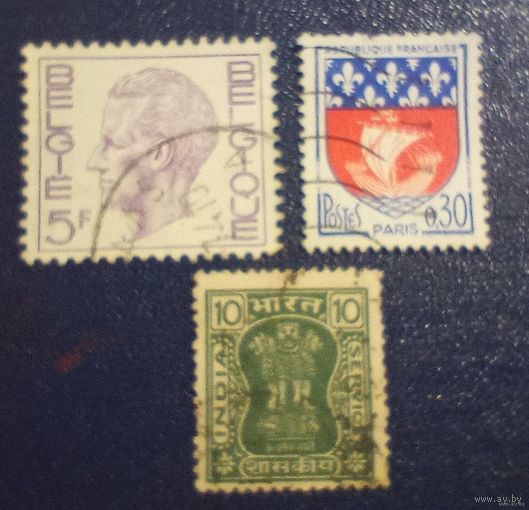 Марки Бельгия, ФРГ, Бельгия -3 шт (цена за все) лот 13.