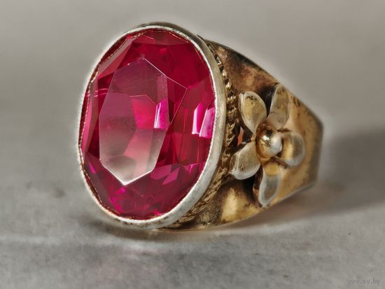 Советское Серебряное кольцо 875 пр. размер 17 мм. С рубля