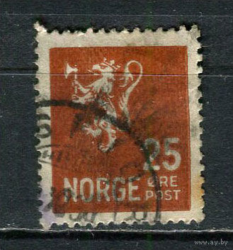 Норвегия - 1926/1929 - Герб 25 О - [Mi.126A] - 1 марка. Гашеная.  (Лот 54Fi)-T25P15
