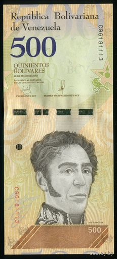 Венесуэла 500 боливаров 2018 г. P108b. Серия C. UNC