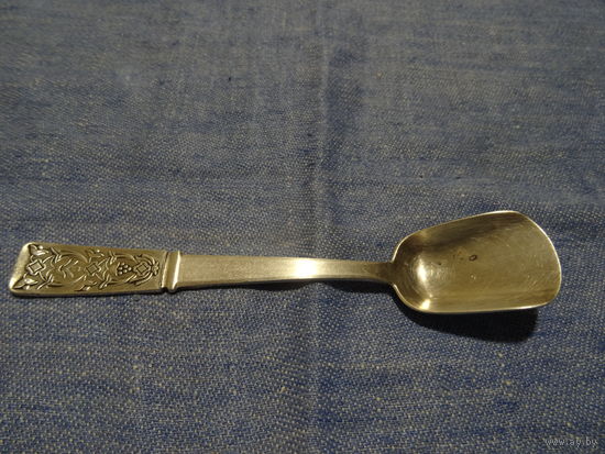 Ложечка для сахара, мельхиор,квадрат, Таллинский юз,1966 г., дл. 13,5 см