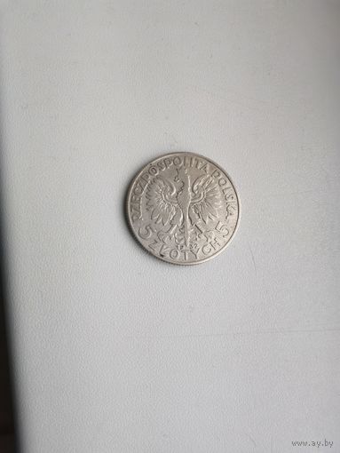 Монета 5 злотых