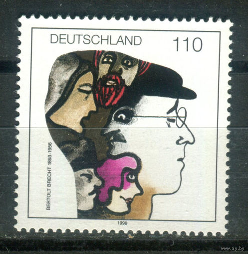 Германия - 1998г. - 100 лет с Дня Рождения Бертольда Брехта - полная серия, MNH [Mi 1972] - 1 марка