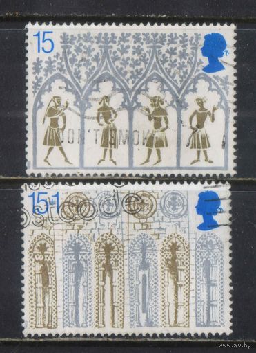 Великобритания 1989 ЕII Рождество Cобор Святой и Неделимой Троицы в Или Кембриджшир Готическая арка Позднероманская арка #1235-6