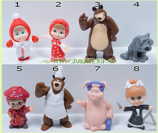 Игрушки из серии "Маша и Медведь - 3" (киндер)