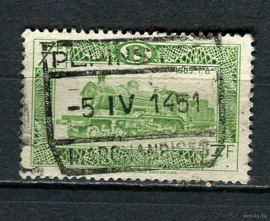 Бельгия - 1949 - Локомотив 7Fr. Железнодорожные марки - [Mi.285AE] - 1 марка. Гашеная.  (Лот 30Gy)-T4P31
