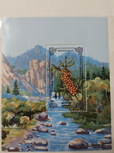 РАСПРОДАЖА КОЛЛЕКЦИИ. Монголия, блок "природа, флора"