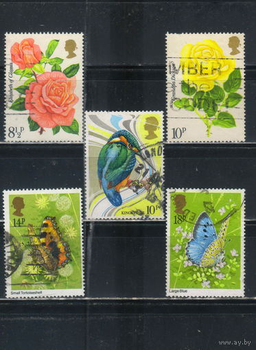 Великобритания 1976-80 Розы Зимородок Бабочки #711-2,817,875-6