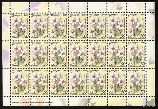 Беларусь. 2008. Стандарт.  Нарцисс (50р) (з.45-2011) Лист