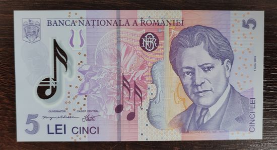 Румыния 5 Лей 2005 P-118a Полимер UNC