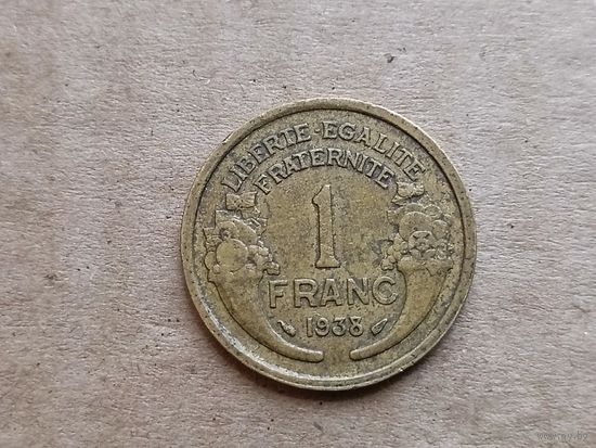 Франция 1 франк, 1938г. (D-107)