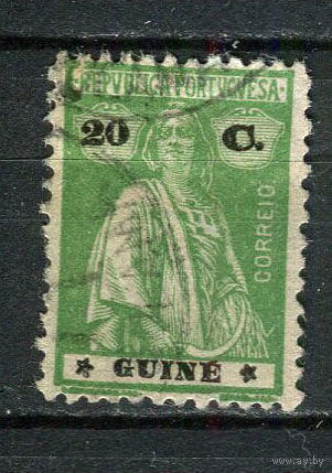 Португальские колонии - Гвинея - 1914/1921 - Жница 20C перф. 12:11 1/2 - [Mi.145Cy] - 1 марка. Гашеная.  (Лот 59Gw)-T4P15