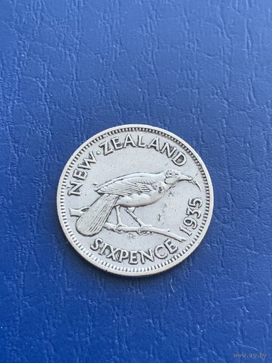 Новая Зеландия 6 пенсов 1935 серебро